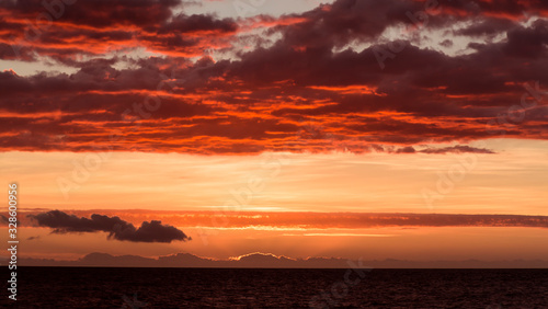 Sunset over the ocean