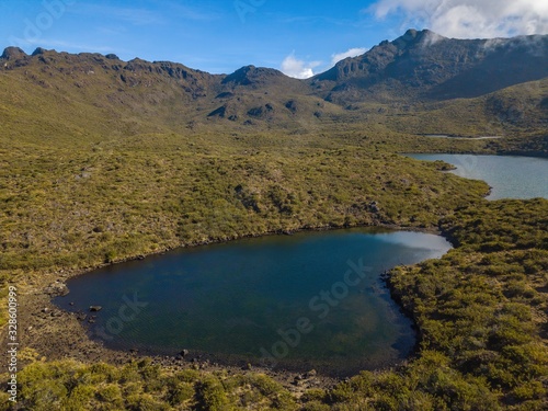 aerial view of a lagoon at chirripo moorland photo