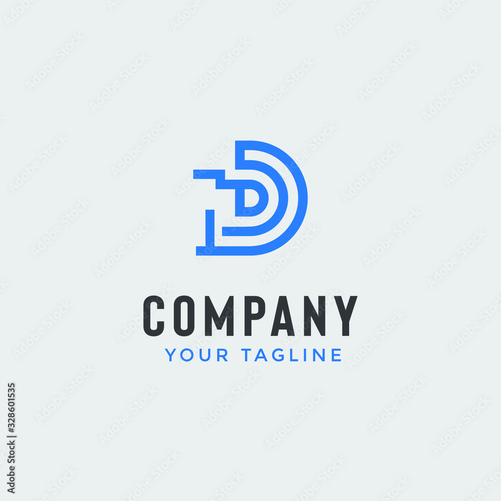 letter d monogram logo template in simple minimialist style letter d monogram logo template in simple minimialist style