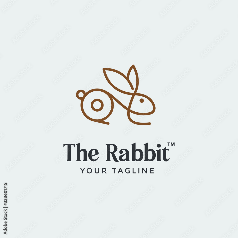 Rabbit logo template vector icon symbol illustration