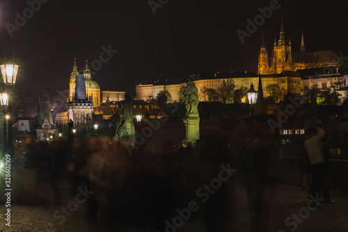 Charles Bridge tourist attraction in Prague, capital of Czech Republic.