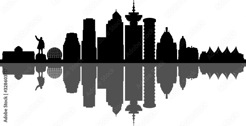 Fototapeta premium Vancouver City Skyline sylwetka wektor gród