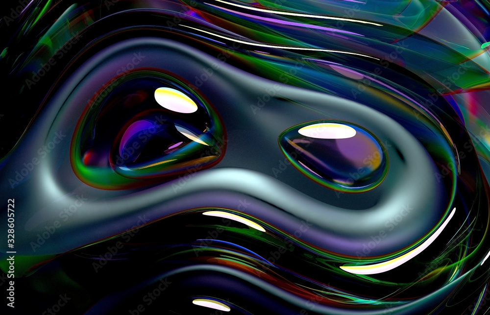 3d render of abstract art 3d background with part of surreal flower in ...