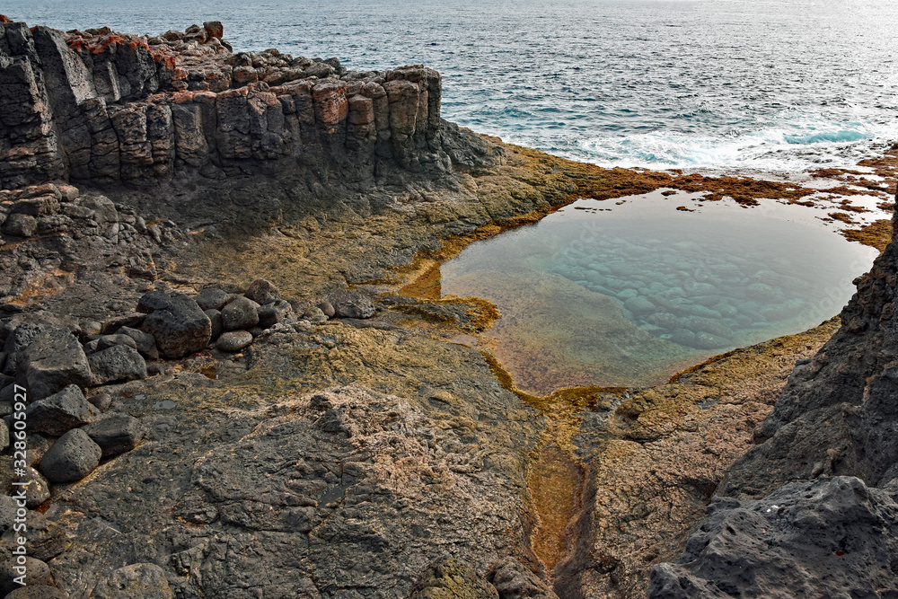 Tidal rock pool at Calete de Fuste, Fuerteventura