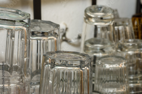different stacked drinking glasses