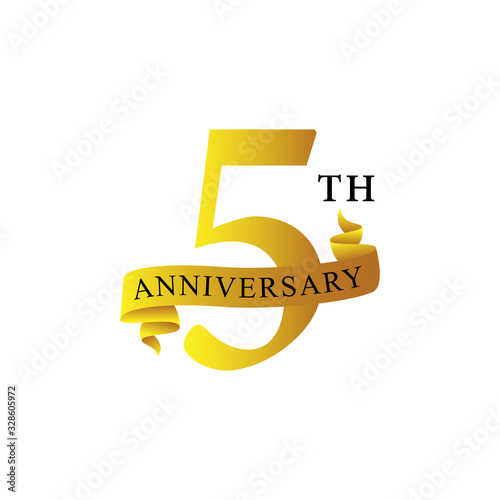 ribbon anniversary 5th year logo