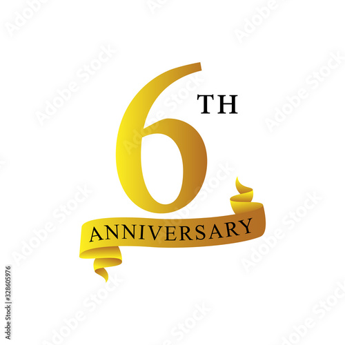 ribbon anniversary 6th year logo