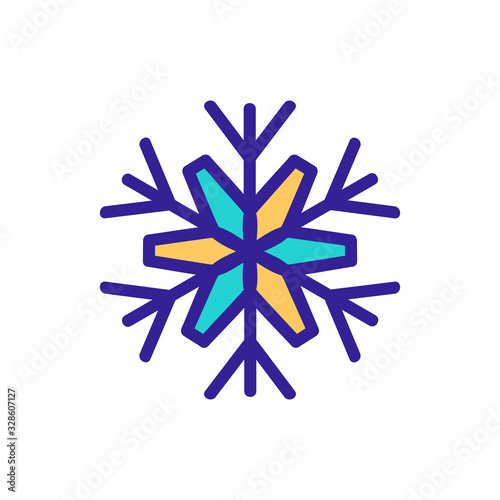 Snowflake icon vector. Thin line sign. Isolated contour symbol illustration