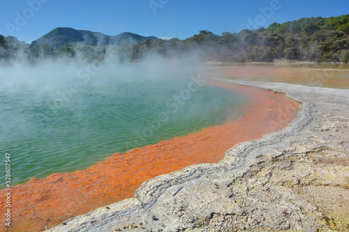 Geothermal pond in Waiotapu, New Zealand