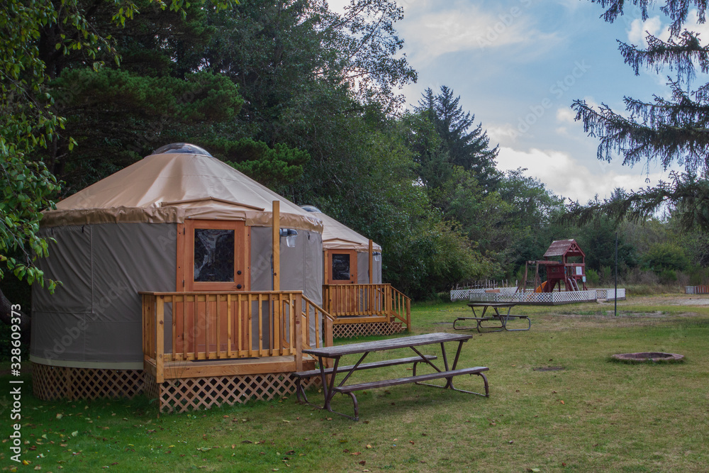 Yurts are used by those who like to go glamping.