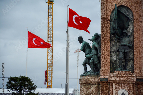 Ataturk in Taksim square with his troop