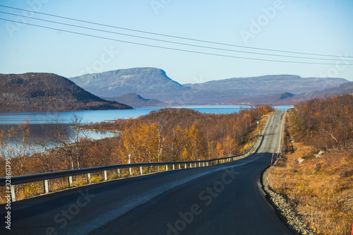 Принти на полотні View of Kilpisjarvi village, with Saana mountain, Lake Kilpisjärvi, Enontekiö mu
