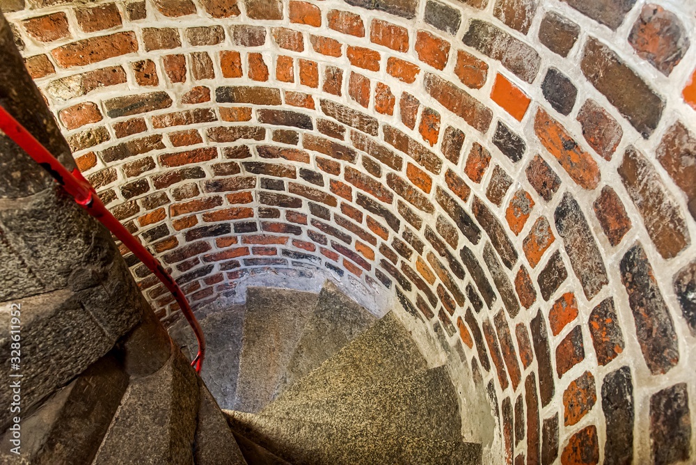 The old spiral staircase of the castle. difficult way. The old spiral staircase of the castle. difficult way.