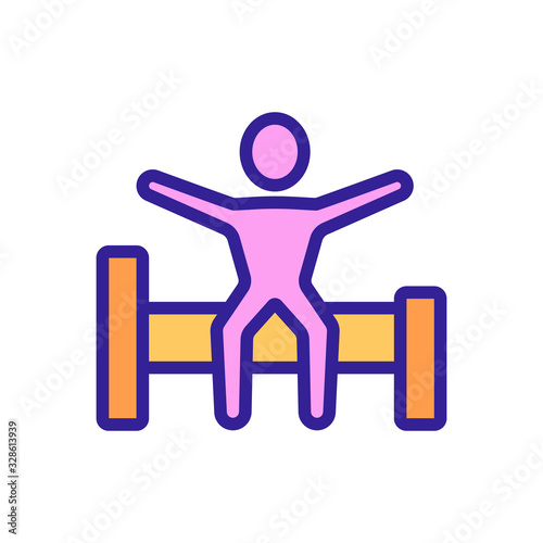 bed and man icon vector. Thin line sign. Isolated contour symbol illustration