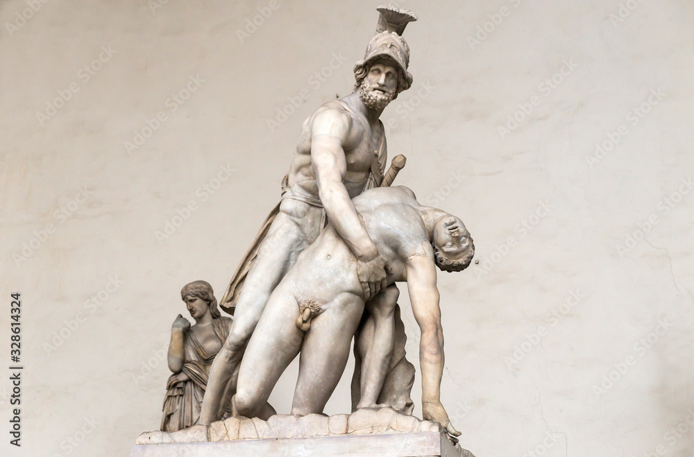 Ancient Sculptures at Piazza della Signoria in Florence,Tuscany Region, Italy.