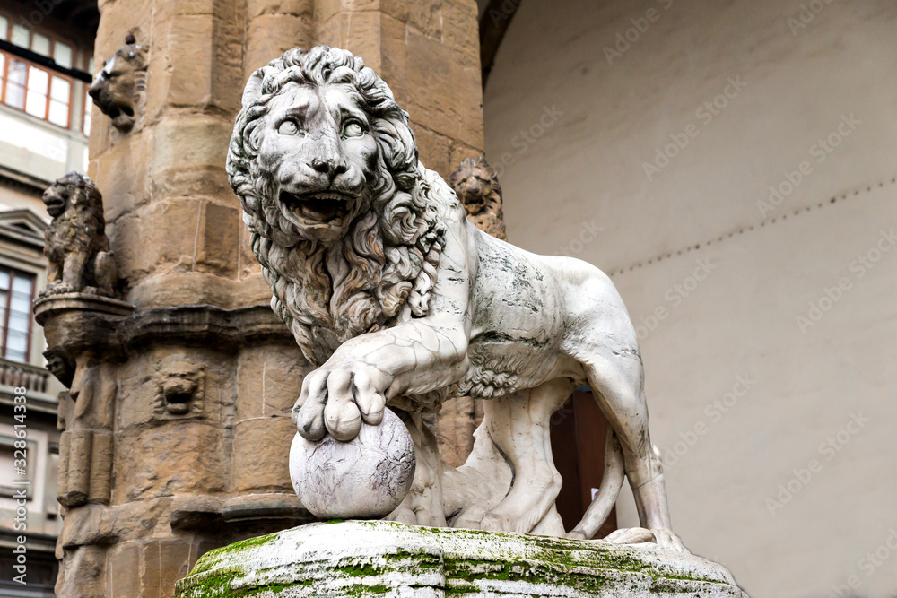 Ancient Sculptures at Piazza della Signoria in Florence,Tuscany Region, Italy. Ancient Sculptures at Piazza della Signoria in Florence,Tuscany Region, Italy.