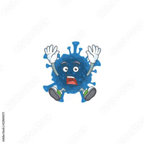 A picture of coronavirus desease cartoon design with shocking gesture