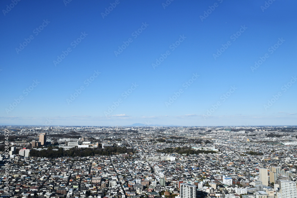 Naklejka premium 市川市のアイリンクタウンからの眺め