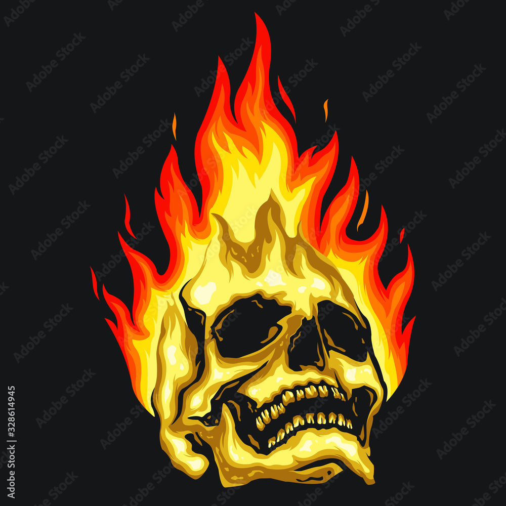 skull fire vector