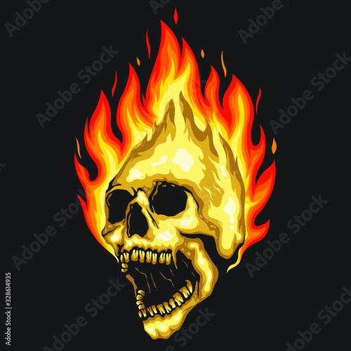 skull fire vector