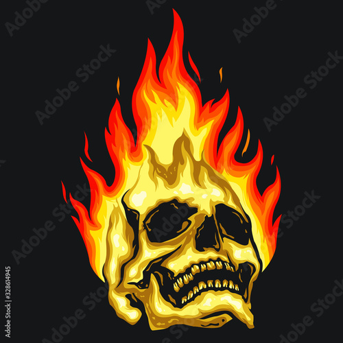 skull fire vector