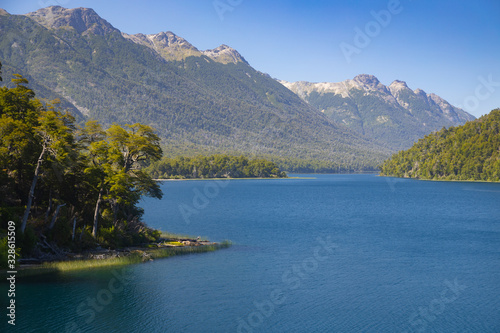 View of Correntoso Lake  Pataogonia Argentina. Seven lakes sightseeing road