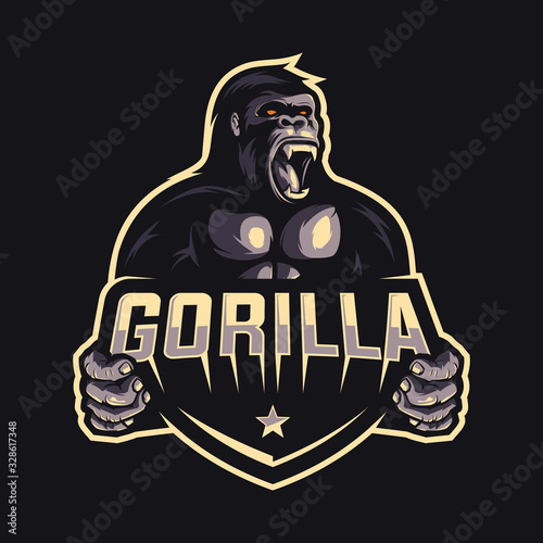 Gorilla logo design vector