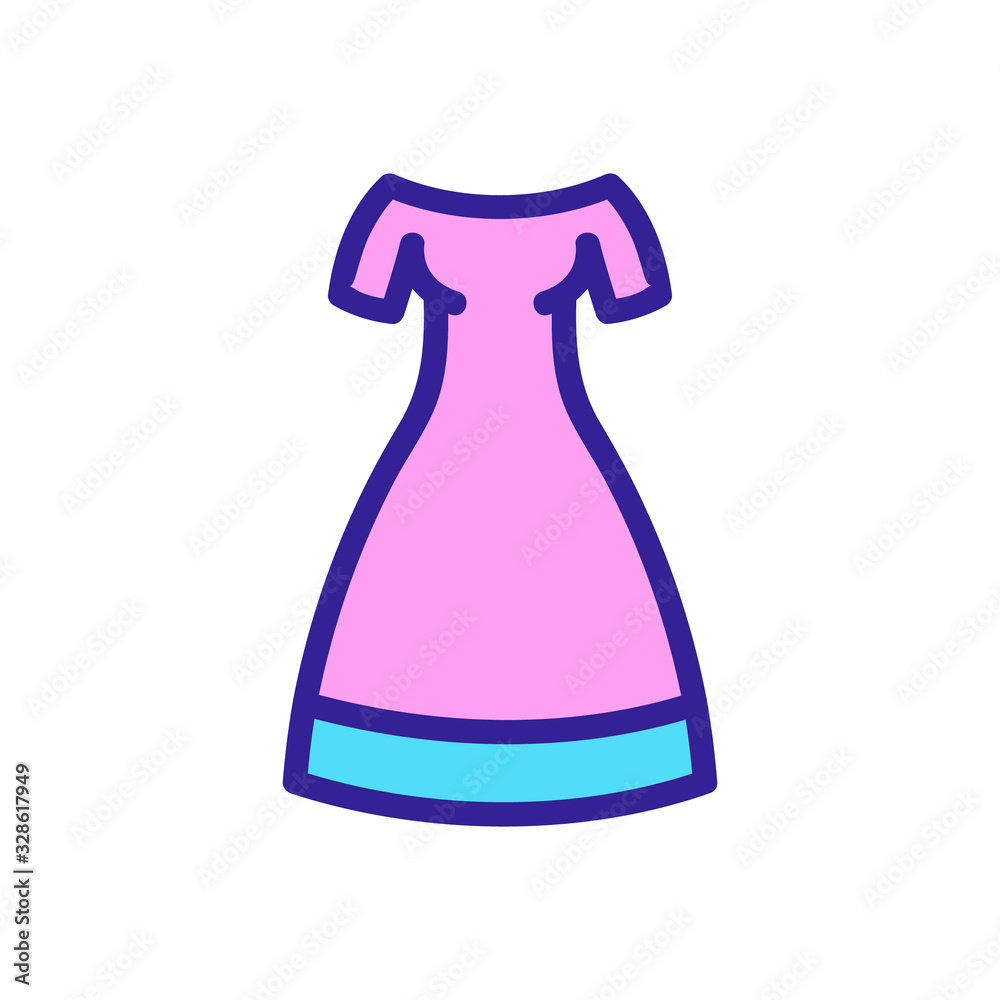 Evening dress icon vector. Thin line sign. Isolated contour symbol illustration