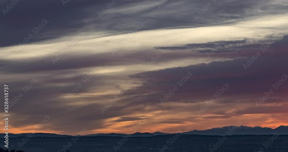 Timelapse of mountain range, Auvergne, France. Timelapse of mountain range, Auvergne, France.