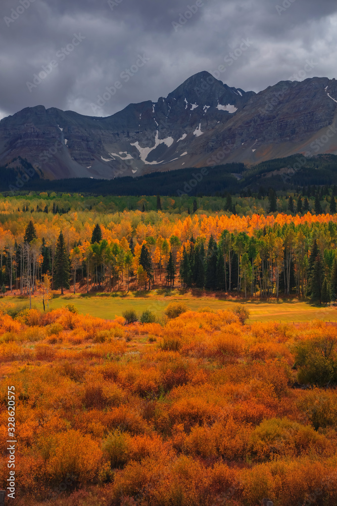 Stormy weather in San Juan mountains in autumn time
