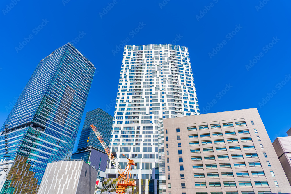 Obraz premium 東京 都市風景 再開発が進む渋谷の街並み