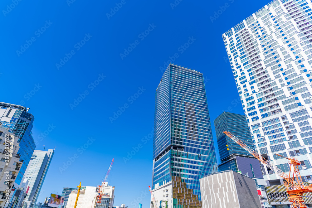 東京 都市風景 再開発が進む渋谷の街並み