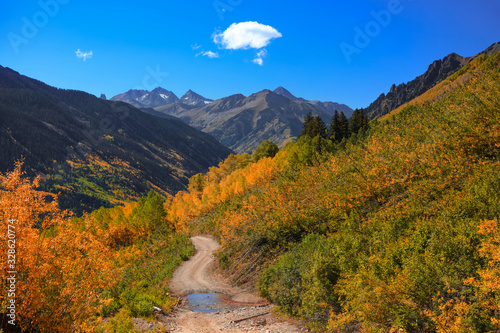 Rough road to Ophir pass in Colorado