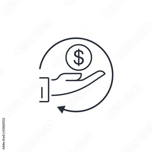 Financial literacy. Vector linear icon isolated on white background.