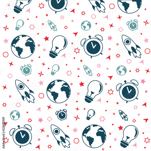 pattern in flat style for earth hour day