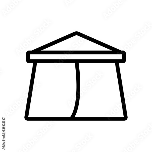 tent icon vector. Thin line sign. Isolated contour symbol illustration