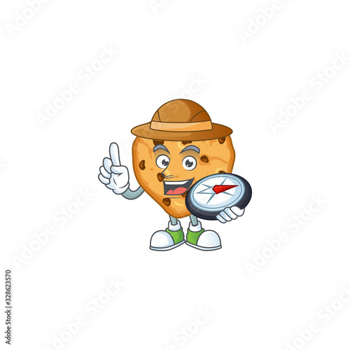 Chocolate chips love an experienced explorer working using a compass