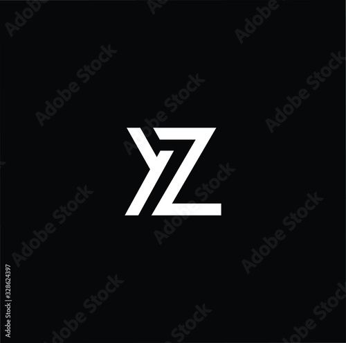 Initial based modern and minimal Logo. YZ ZY letter trendy fonts monogram icon symbol. Universal professional elegant luxury alphabet vector design