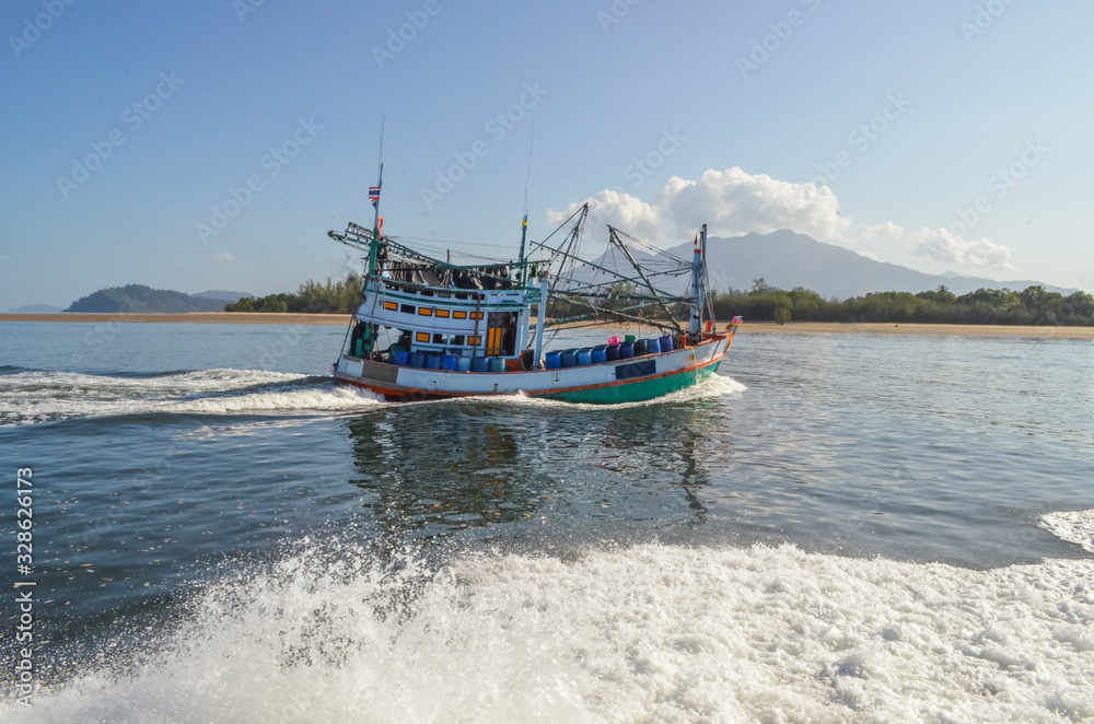 Thai fishing boat at Phangnga Bay, Thailand
