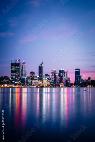 Perth  Australia - Mar 04 2020  The Perth City skyline during dawn. Perth is the capital of Western Australia