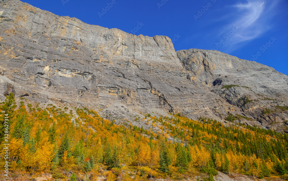 Autumn landscape view from Icefields parkway in Jasper national park Autumn landscape view from Icefields parkway in Jasper national park