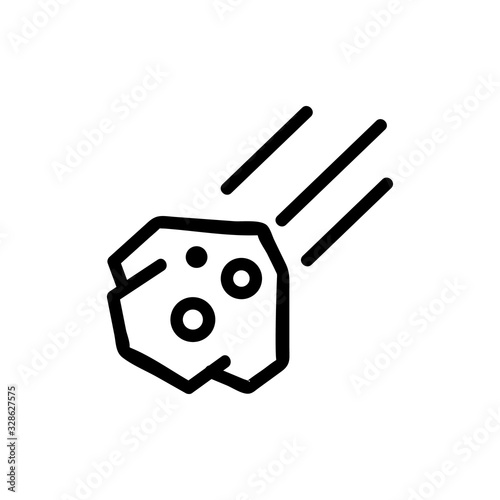 meteorite icon vector. Thin line sign. Isolated contour symbol illustration