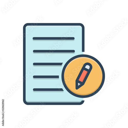 Color illustration icon for registration 