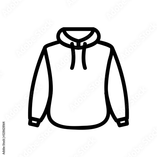 Warm hoodie icon vector. Thin line sign. Isolated contour symbol illustration