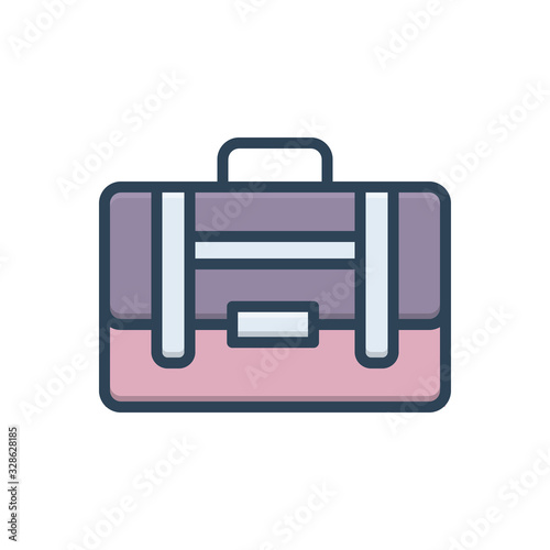 Color illustration icon for suitcase