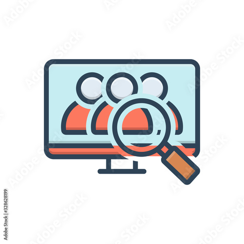 Color illustration icon for about us