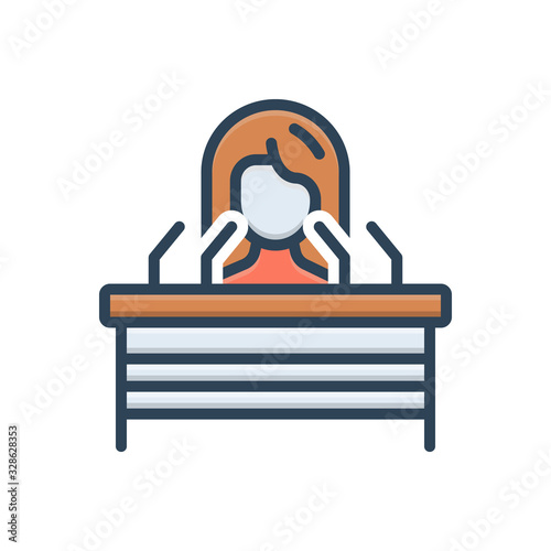 Color illustration icon for speech