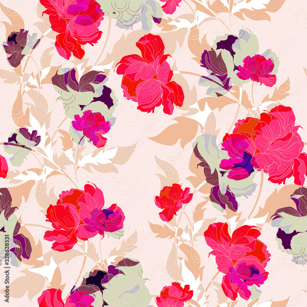 Beautiful seamless floral pattern background. Beautiful seamless floral pattern background.