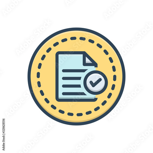 Foto Color illustration icon for complete