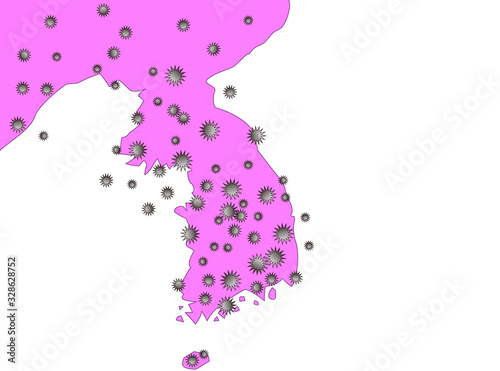 韓国、北朝鮮にウイルスの感染が広がったイメージ画像